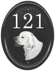 Portrait of customers dog - painted from supplied photograph - painted on a large classic cast oval