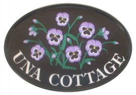 Purple pansies - painted on a New World classic oval plaque