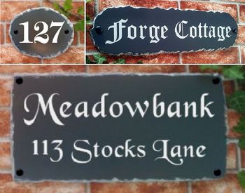 Rustic slate signs