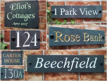 Engraved slate signs