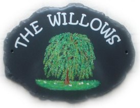 Willow tree sign - we can paint most types of trees. Font is called