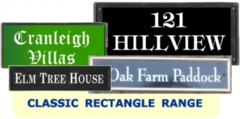 Our Classic Rectangle House Name Signs are all reflective  - click here for details on our Reflective Signs
