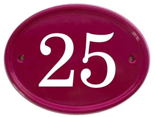 Classic Oval House Number - burgundy