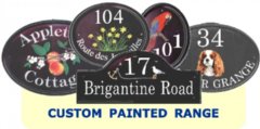 A selection of custom painted pictorial signs by Yoursign Ltd